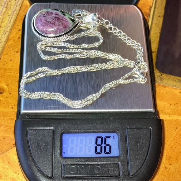 Ruby Zoisite Sterling Silver Necklace - Picture 7 of 8